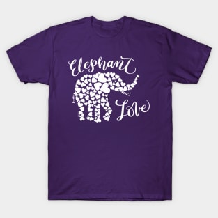 Elephant Love Elephants White Elephant Hearts T-Shirt